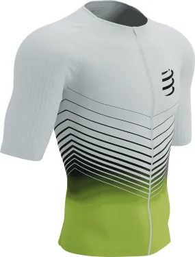DoubleLayeredCollar Compressport Tri Postural Aero Short Sleeve Mens Cycling Jersey - White