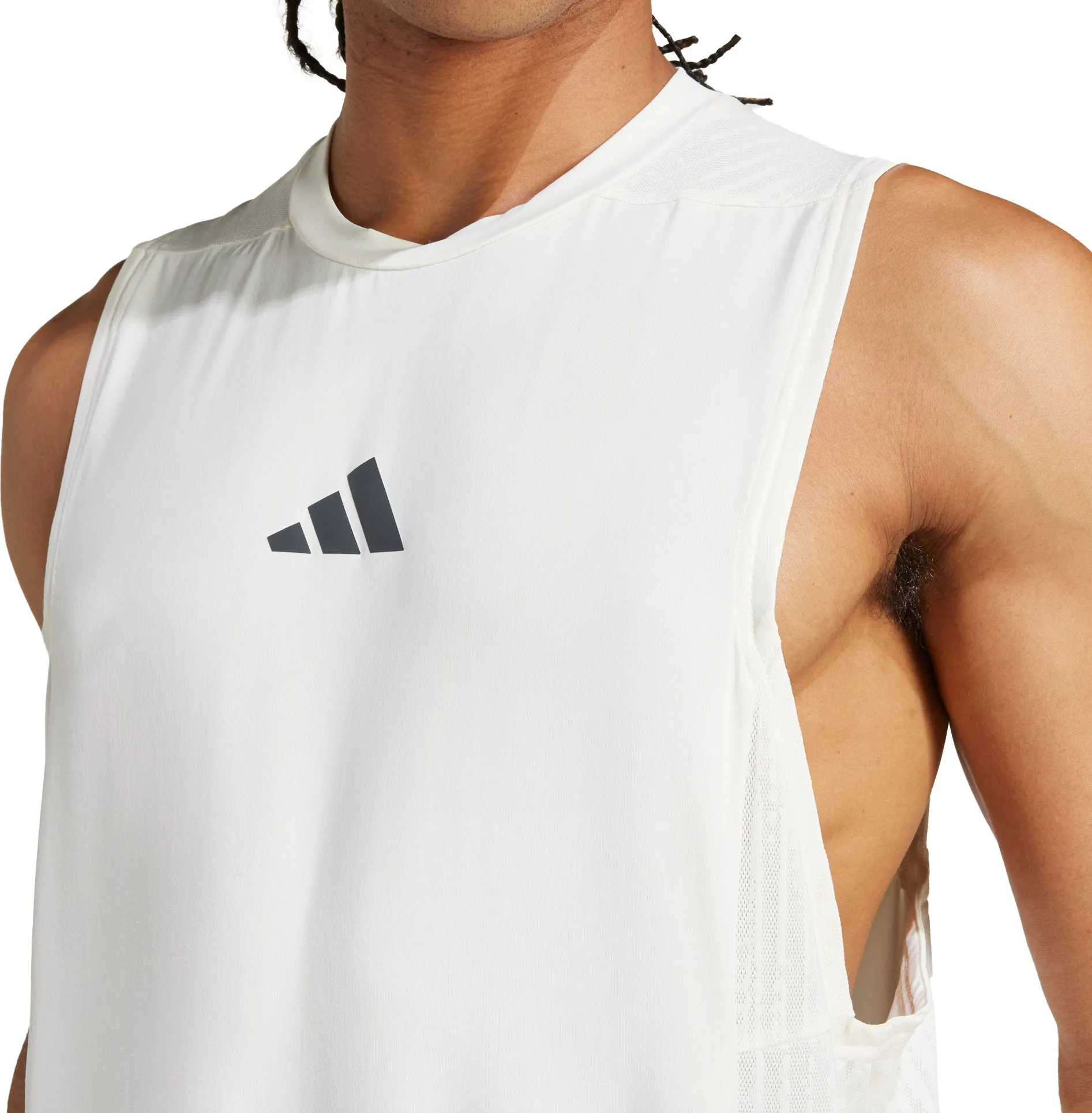 loose but not baggy adidas Designed For Training Intensity Mens Training Vest - White