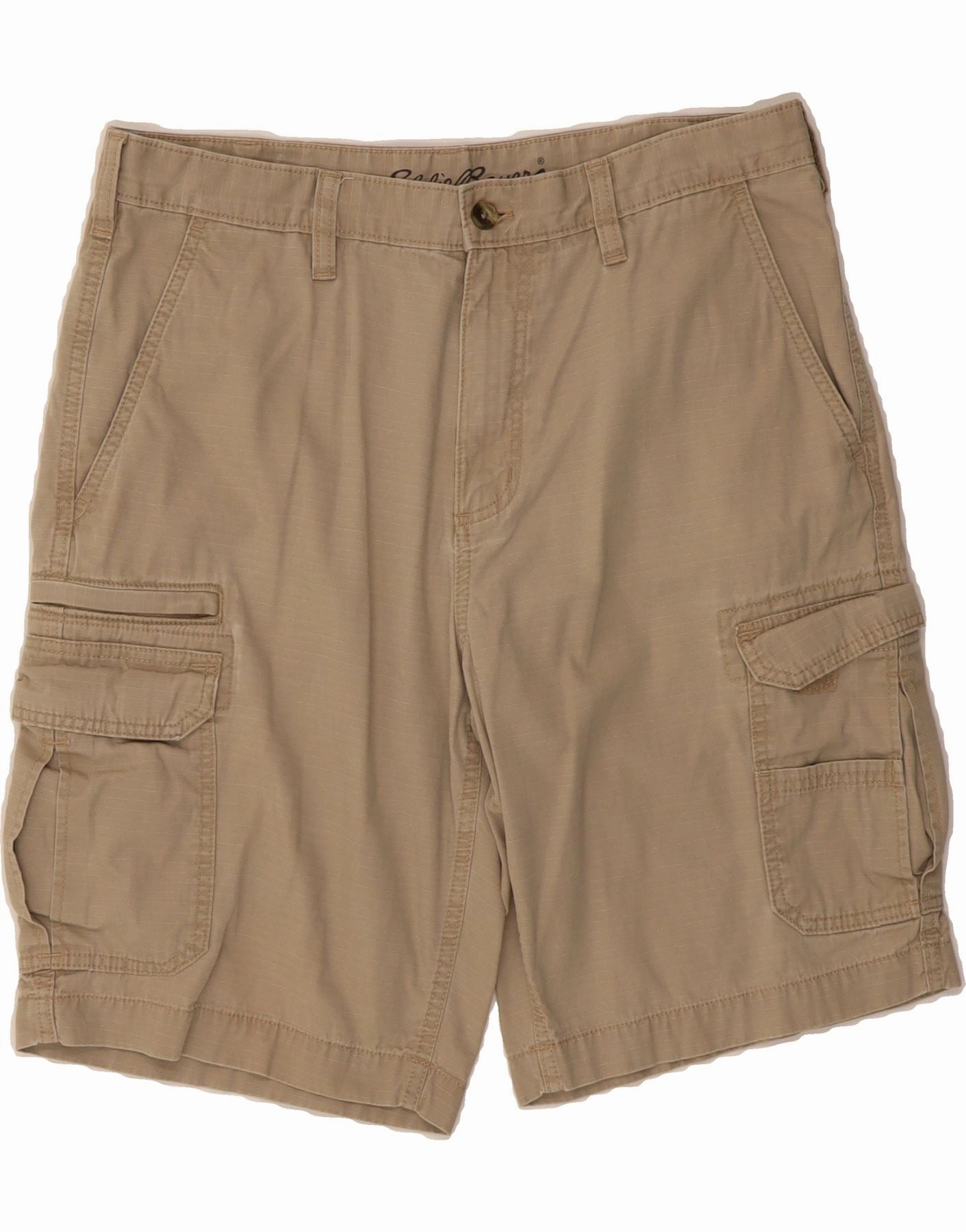 ReinforcedPockets concert outfit EDDIE BAUER Mens Cargo Shorts W36 Large  Beige Striped Cotton