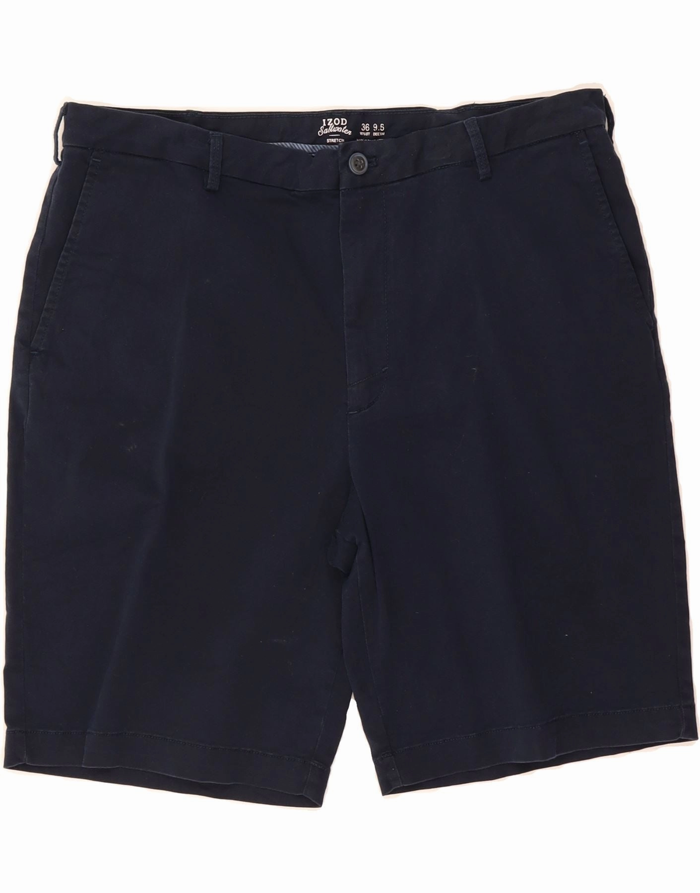 Low-waisted IZOD Mens Chino Shorts W36 Large Navy Blue Cotton
