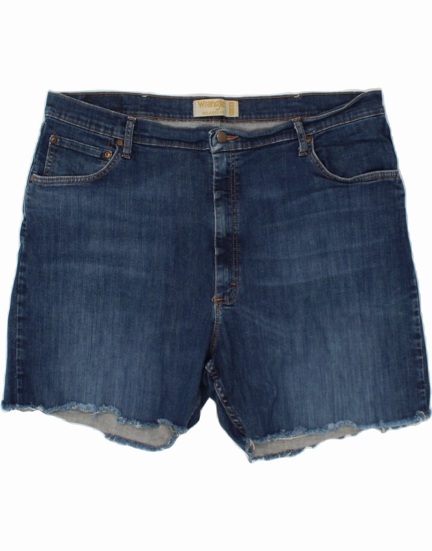 WRANGLER Mens Relaxed Fit Denim Shorts W42 2XL Navy Blue Cotton Quick Change Friendly