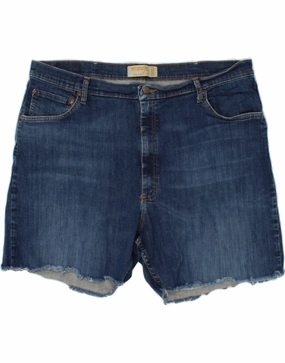 WRANGLER Mens Relaxed Fit Denim Shorts W42 2XL Navy Blue Cotton Quick Change Friendly