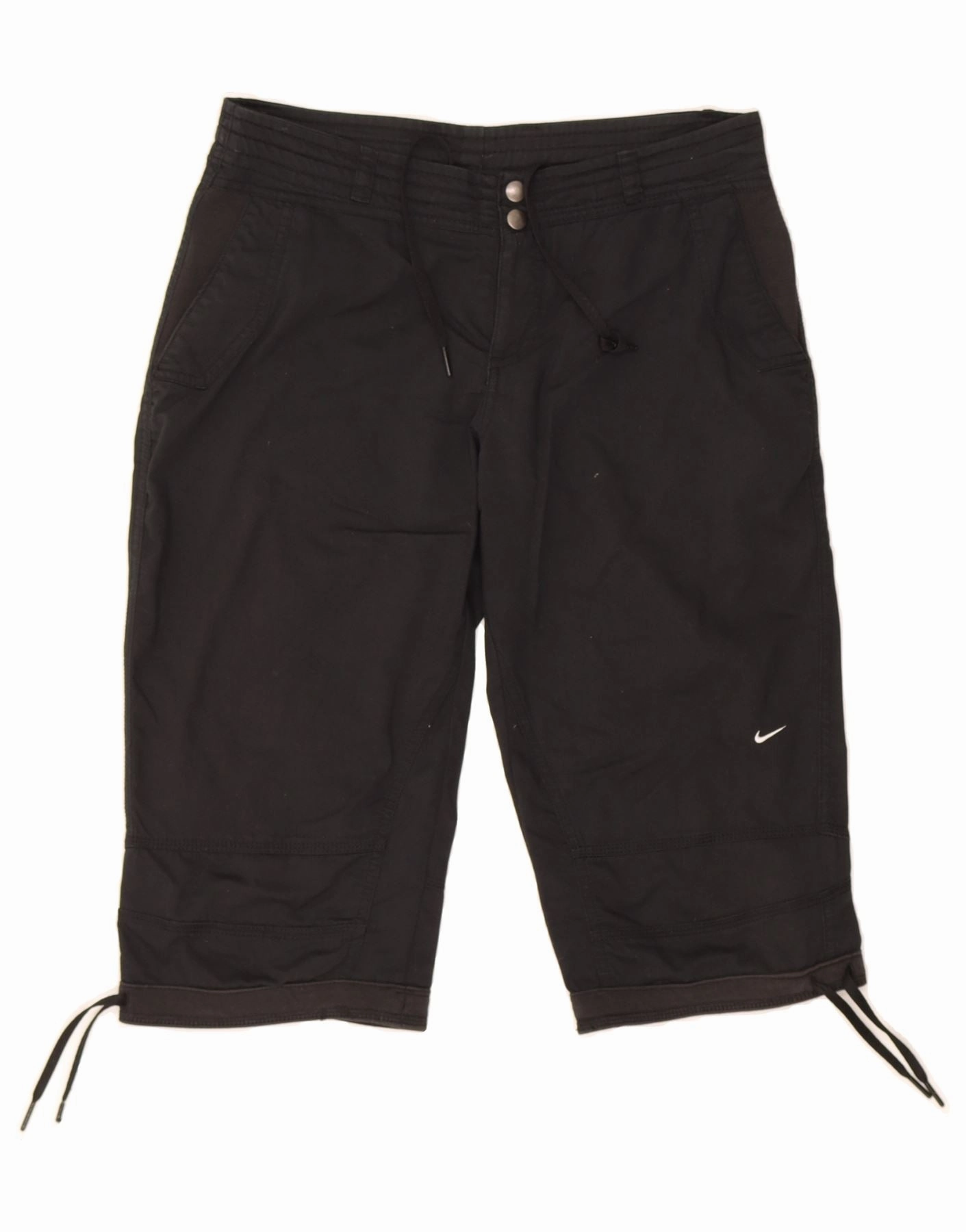 On Trend NIKE Mens Chino Shorts UK 8 Small Black Cotton