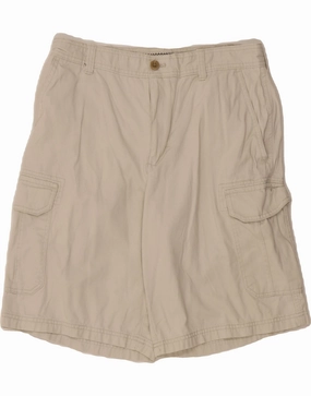 IZOD Mens Cargo Shorts W32 Medium Off White Cotton Fast Absorption Textile