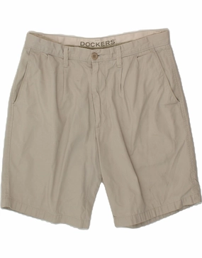 easygoing look rayon fabric DOCKERS Mens Pegged Chino Shorts W36 Large Beige Cotton
