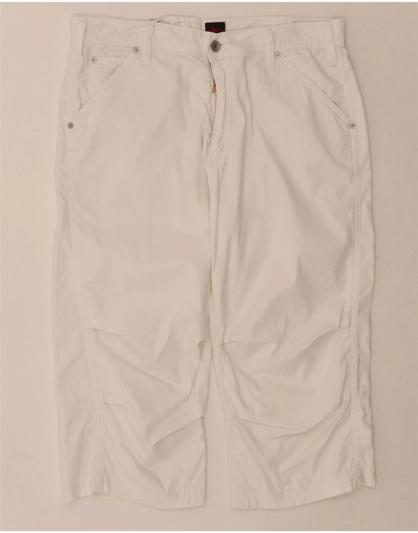 BIG STAR Mens Dawson Bermuda Shorts W33 Medium White Cotton School Uniform Tagless Design