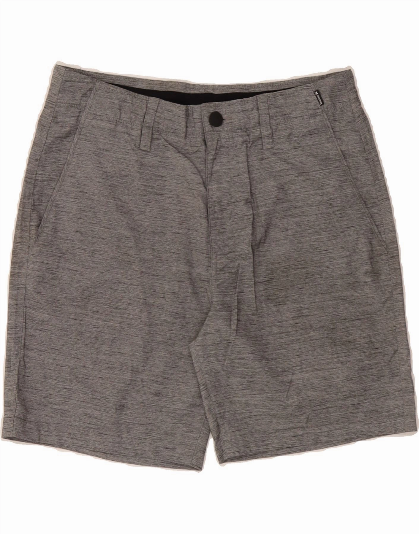 HURLEY Mens Nike Dri Fit Chino Shorts W30 Medium Grey Flecked Polyester Fitness wear fresh start