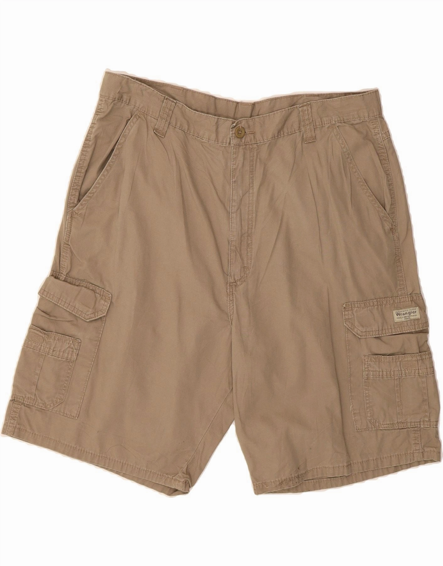 Stretch Layers WRANGLER Mens Cargo Shorts W38 XL Beige Cotton