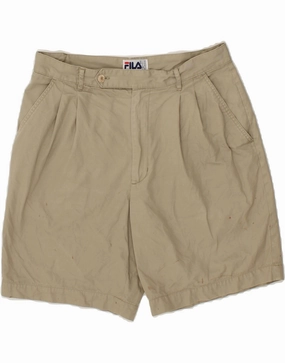 Quick Fit Comfort FILA Mens Chino Shorts IT 50 Large W32 Beige Cotton
