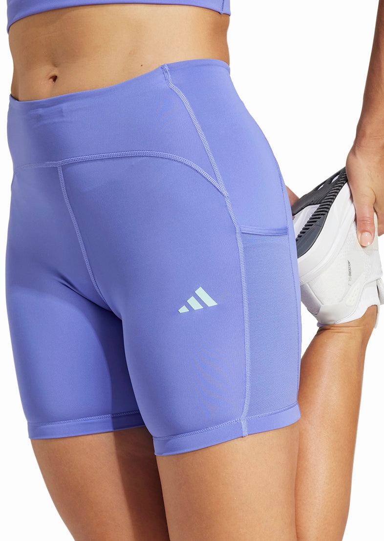Sleek Cut adidas Adizero 4 Inch Womens Short Running Tights - Blue