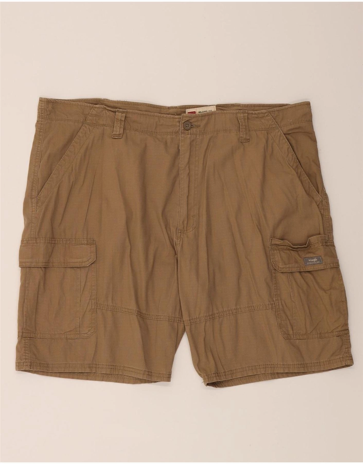Body Flex WRANGLER Mens Relaxed Fit Cargo Shorts W40 XL Brown Cotton