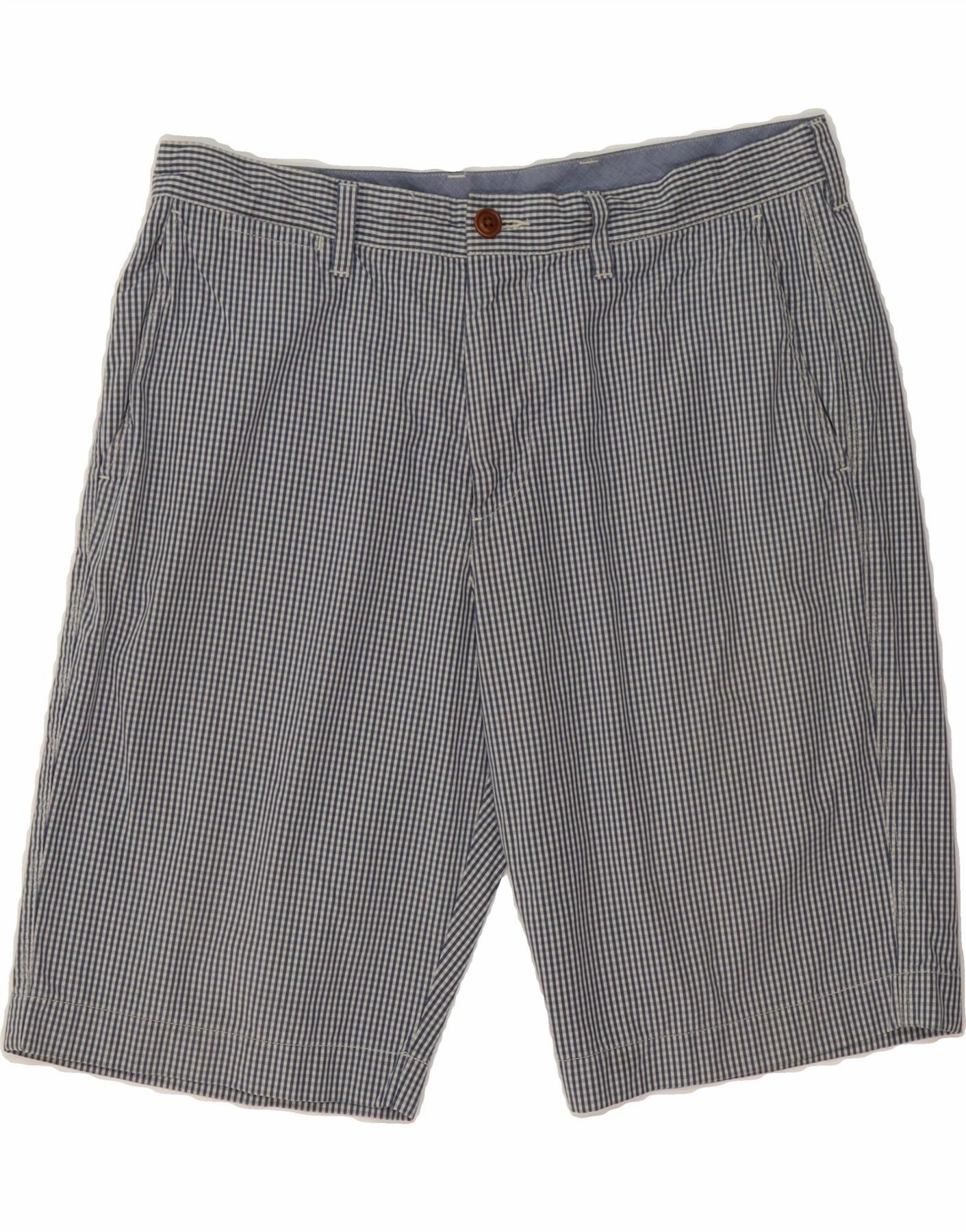 Formal Wear J. CREW Mens Chino Shorts  W34 Large  Navy Blue Gingham Cotton