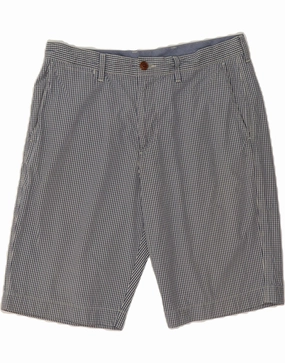 Formal Wear J. CREW Mens Chino Shorts  W34 Large  Navy Blue Gingham Cotton