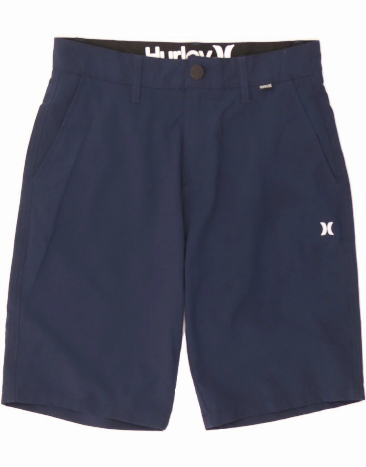 HURLEY Mens Chino Shorts W28 Small  Navy Blue Back pockets