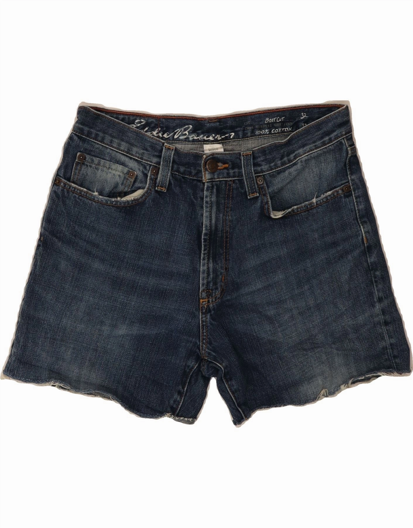 petite size EDDIE BAUER Mens Denim Shorts W32 Medium  Blue Cotton