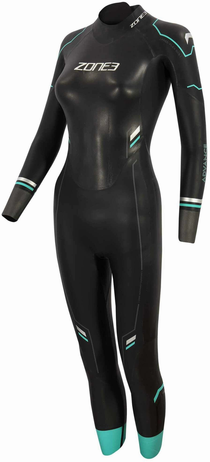 Durable Zipper Guard Seamless construction Zone3 Advance Womens Wetsuit - Black