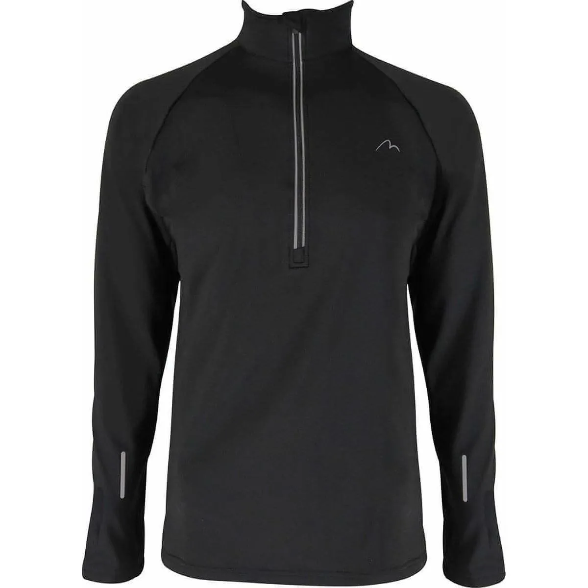More Mile Alaska Half Zip Long Sleeve Mens Running Top - Black men's clothing Picnic