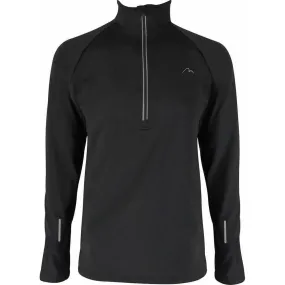 More Mile Alaska Half Zip Long Sleeve Mens Running Top - Black cycling outfit