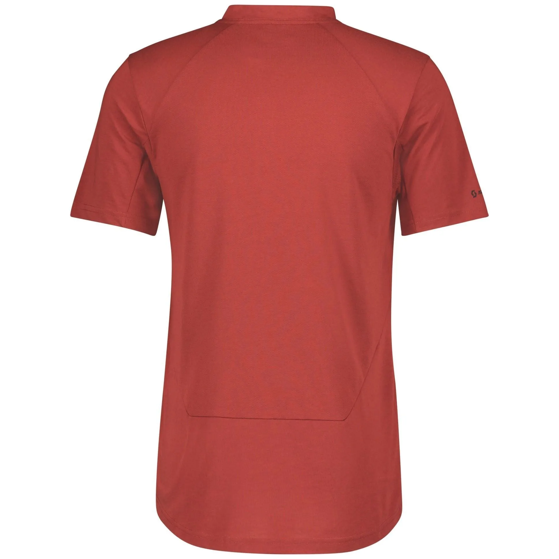 Scott Trail Flow Dri Zip Short Sleeve Mens Cycling Jersey - Red Easy Care Fabric