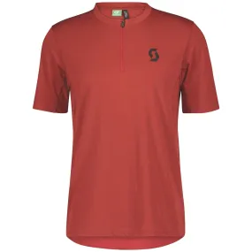 Easy Comfort Scott Trail Flow Dri Zip Short Sleeve Mens Cycling Jersey - Red