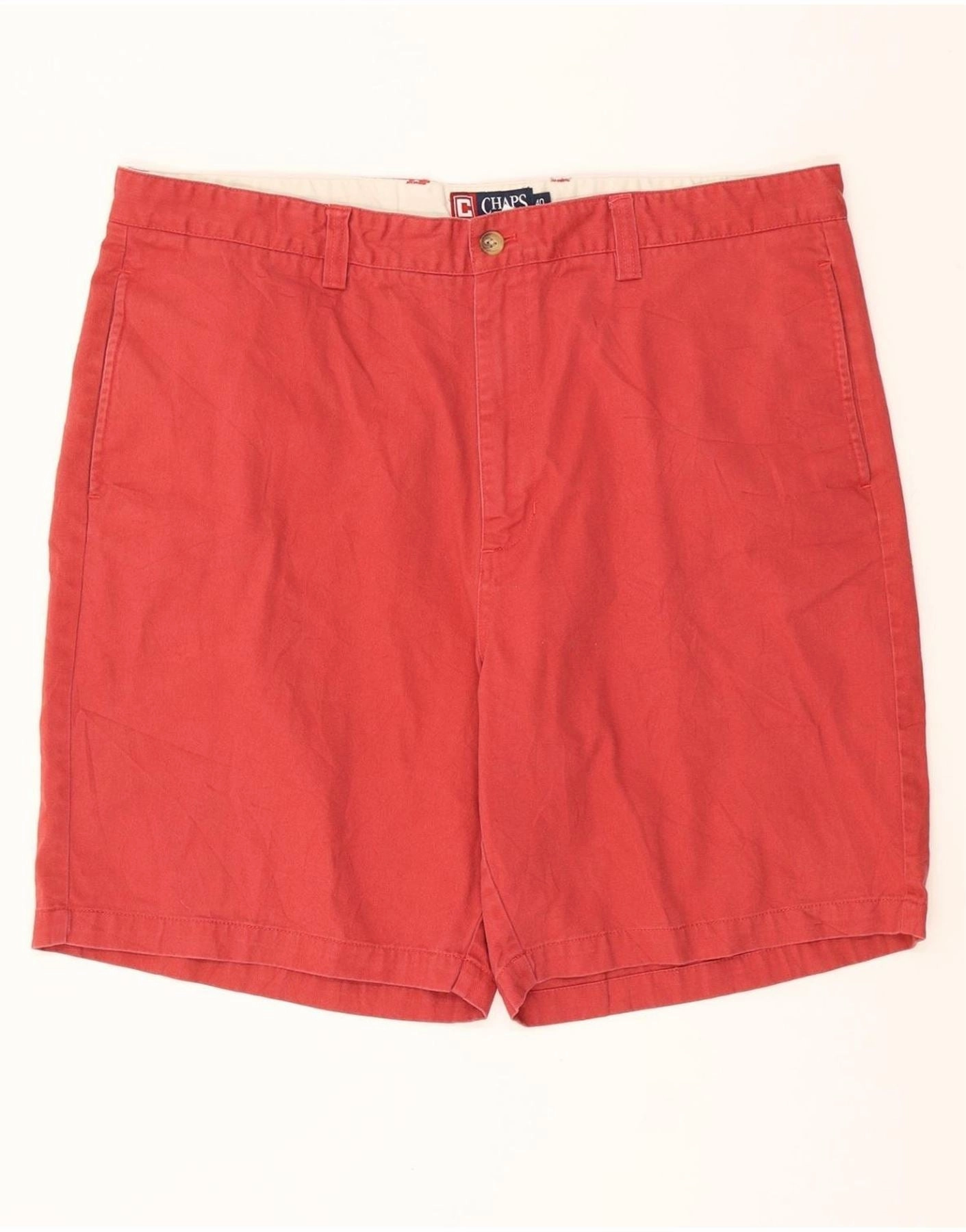 CHAPS Mens Chino Shorts W40 XL Red Cotton Recycled Material Classic Appeal