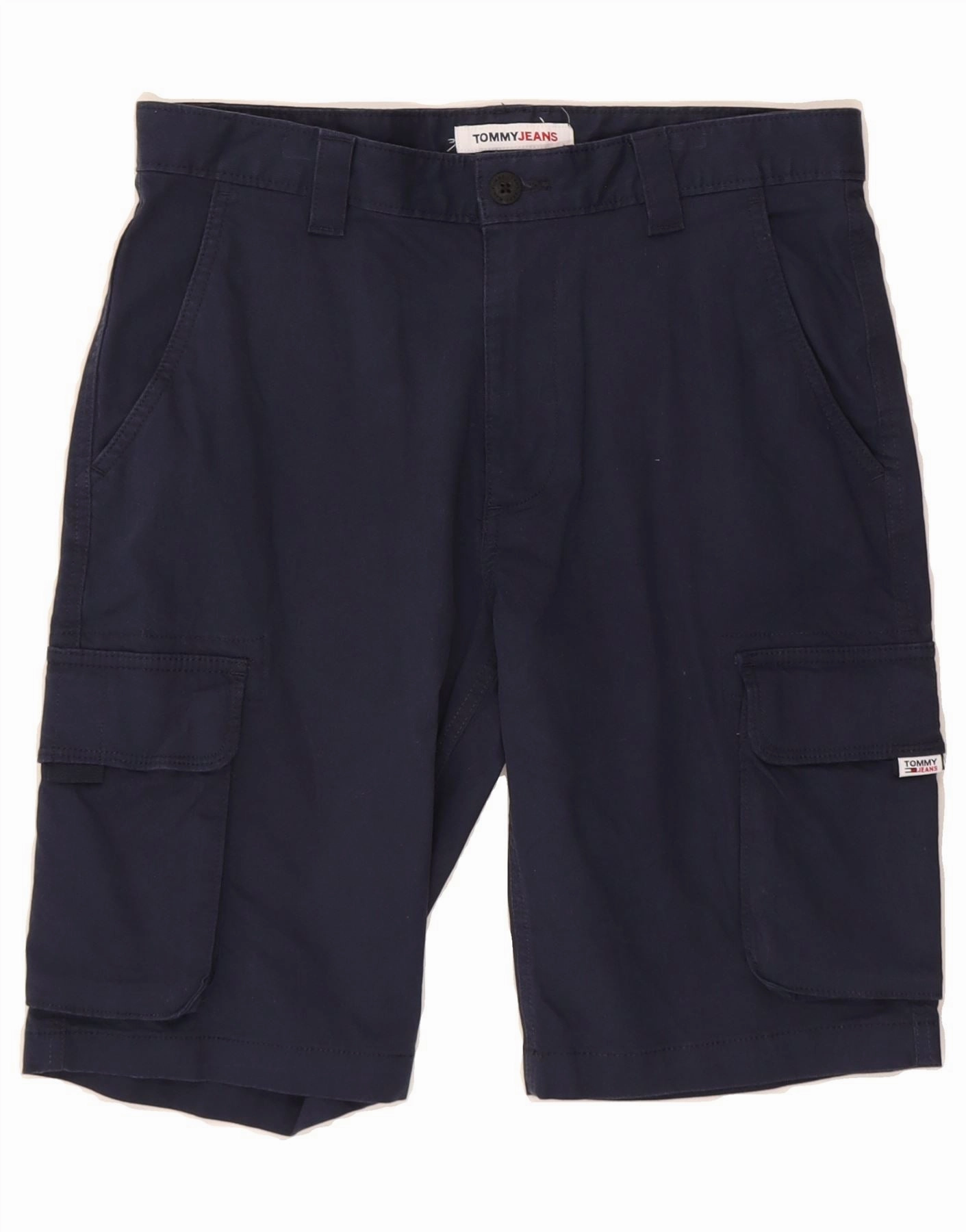 Compact Storage Feature TOMMY HILFIGER Mens Cargo Shorts W29 Small Navy Blue Cotton