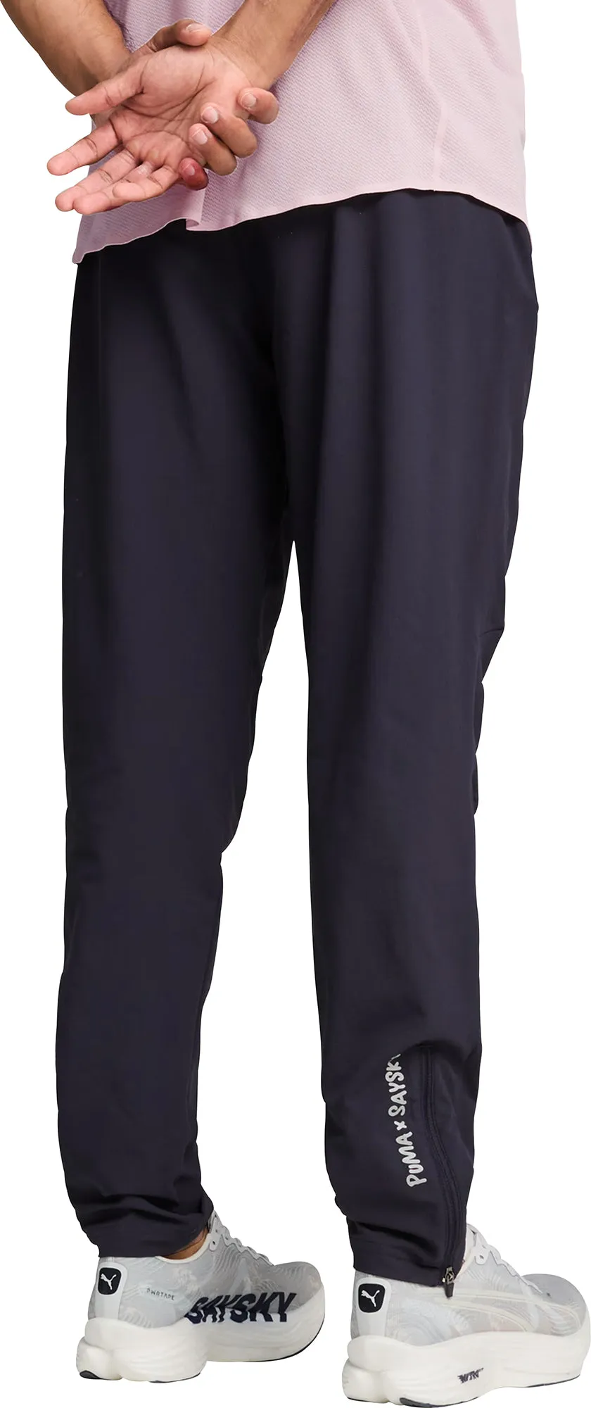 Puma X SAYSKY Mens Running Pants - Blue Comfy Material Comfortable Fit Look