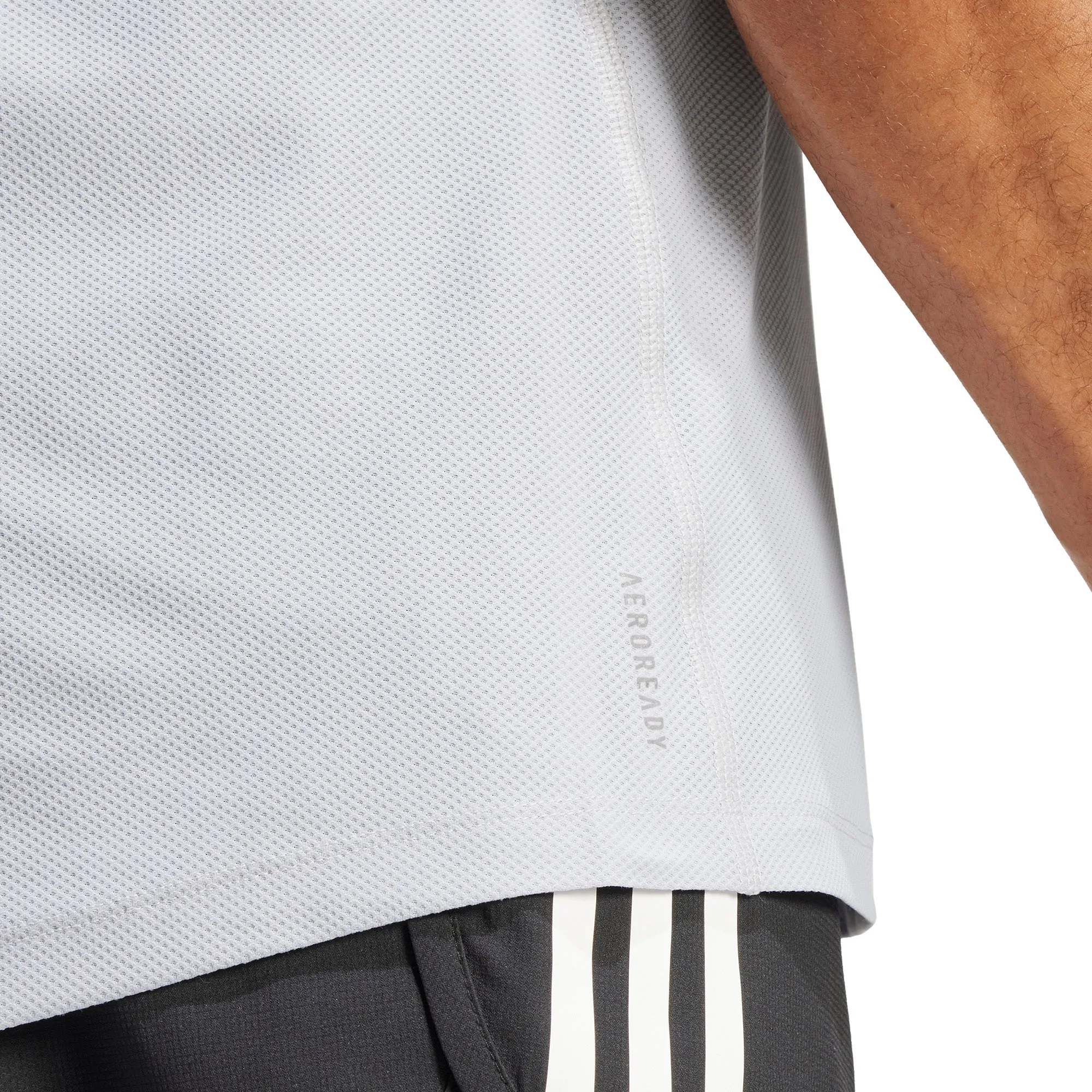 adidas Own The Run Short Sleeve Mens Running Top - Grey Chilly Style