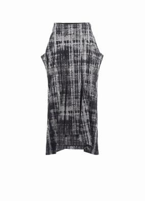 FADED PLAID JACQUARD DROP SKIRT Fashion Stretch