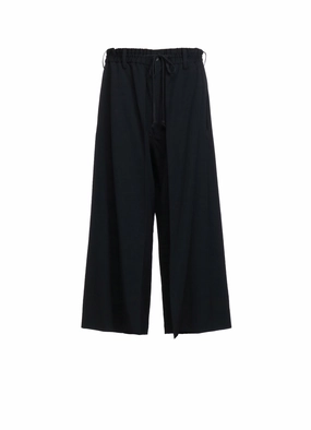 WASHER FINISHED WOOL GABARDINE LAYERED PANTS Wide Leg