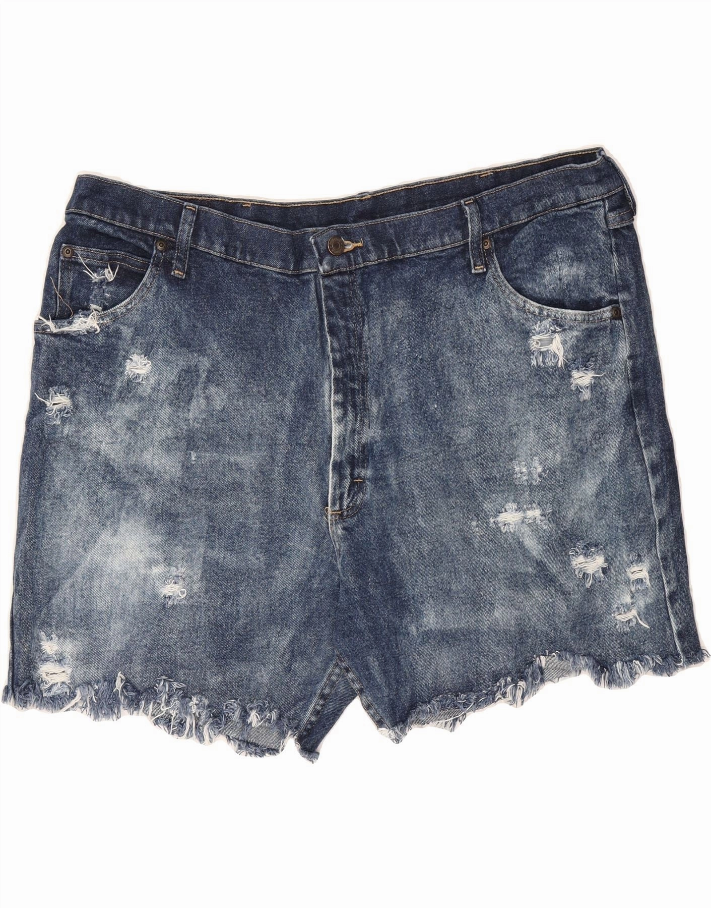 Light Active WRANGLER Mens Distressed Denim Shorts W42 2XL Blue Cotton