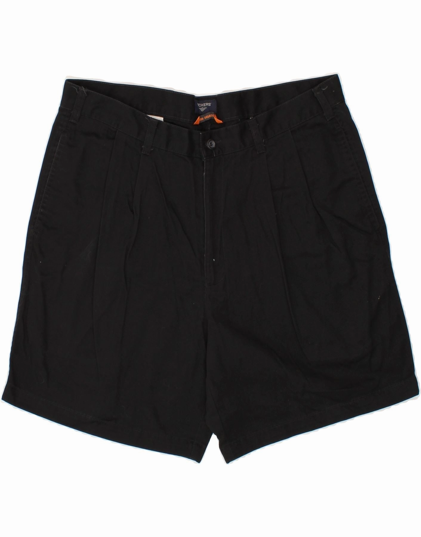 DOCKERS Mens Pegged Chino Shorts W36 Large Black Cotton Flatlock Seams