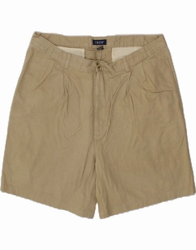 IZOD Mens Chino Shorts W38 XL Beige Cotton Cozy Style