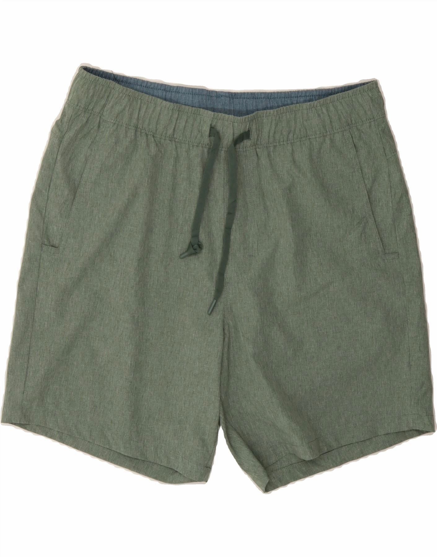 Anti Pilling Surface Snag Free Zipper EDDIE BAUER Mens Casual Shorts Large W34 Green Polyester