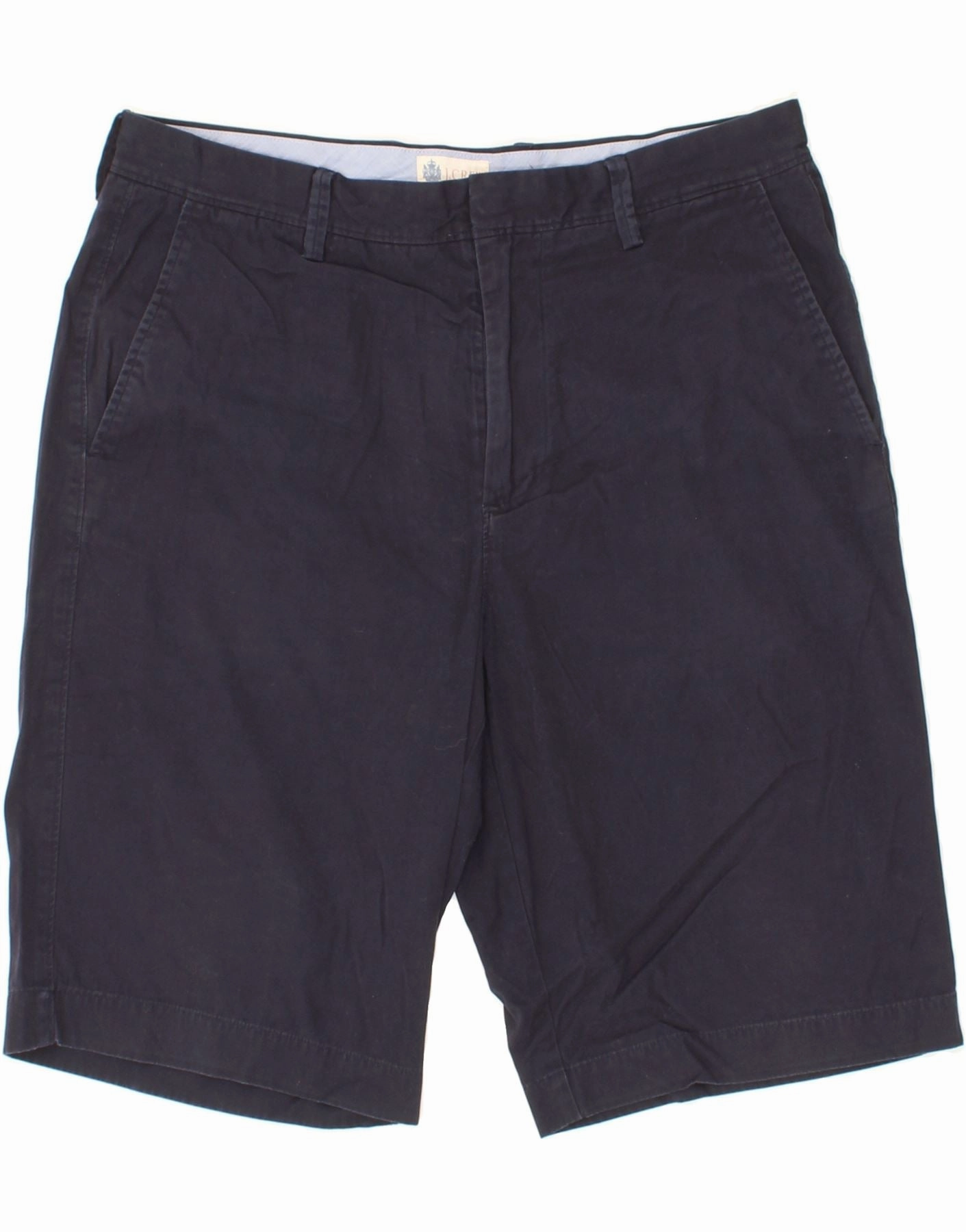 J. CREW Mens Chino Shorts W32 Medium Navy Blue Cotton activewear option