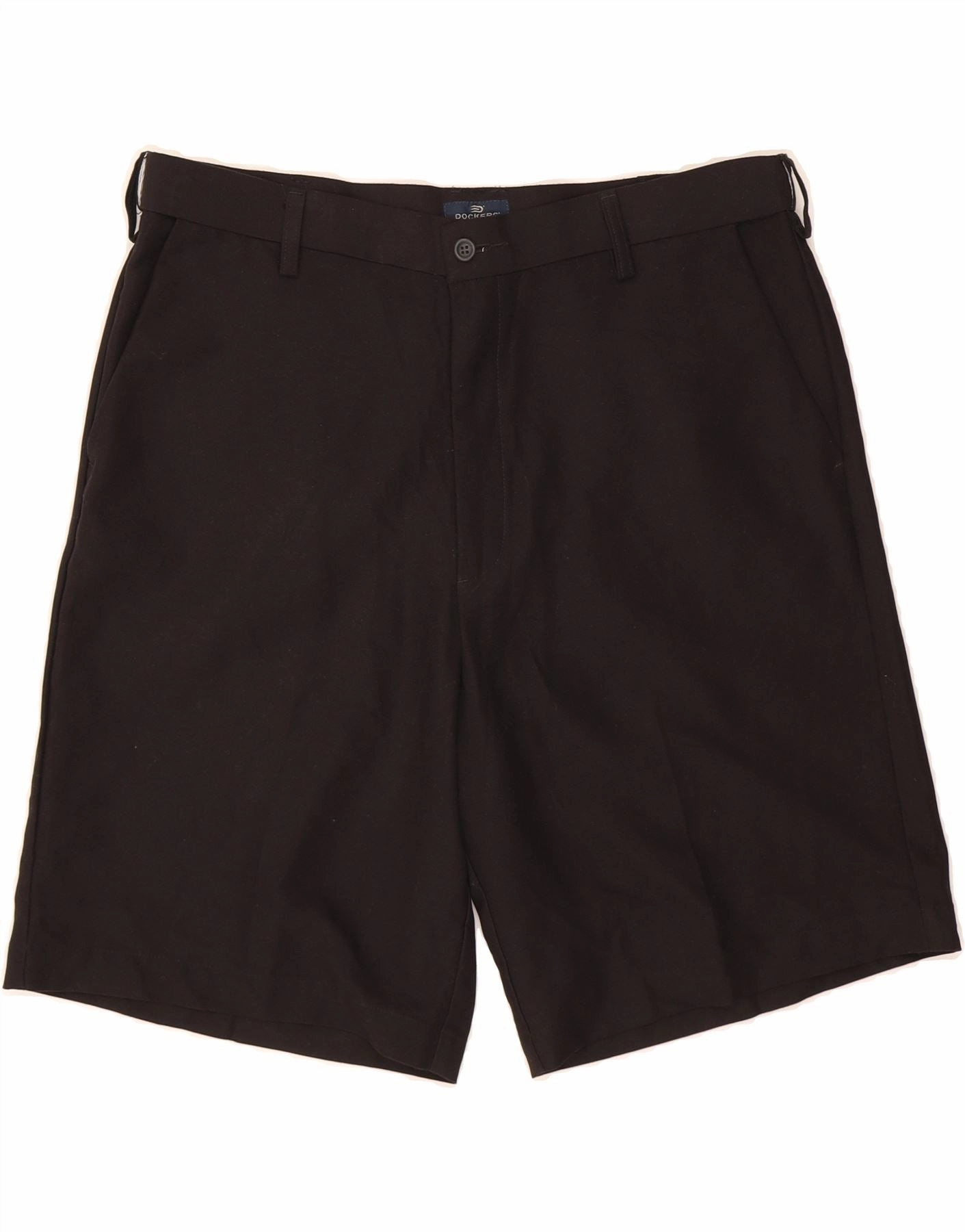 Layered Cuff Design DOCKERS Mens Relaxed Fit Chino Shorts W36 Large  Black Polyester