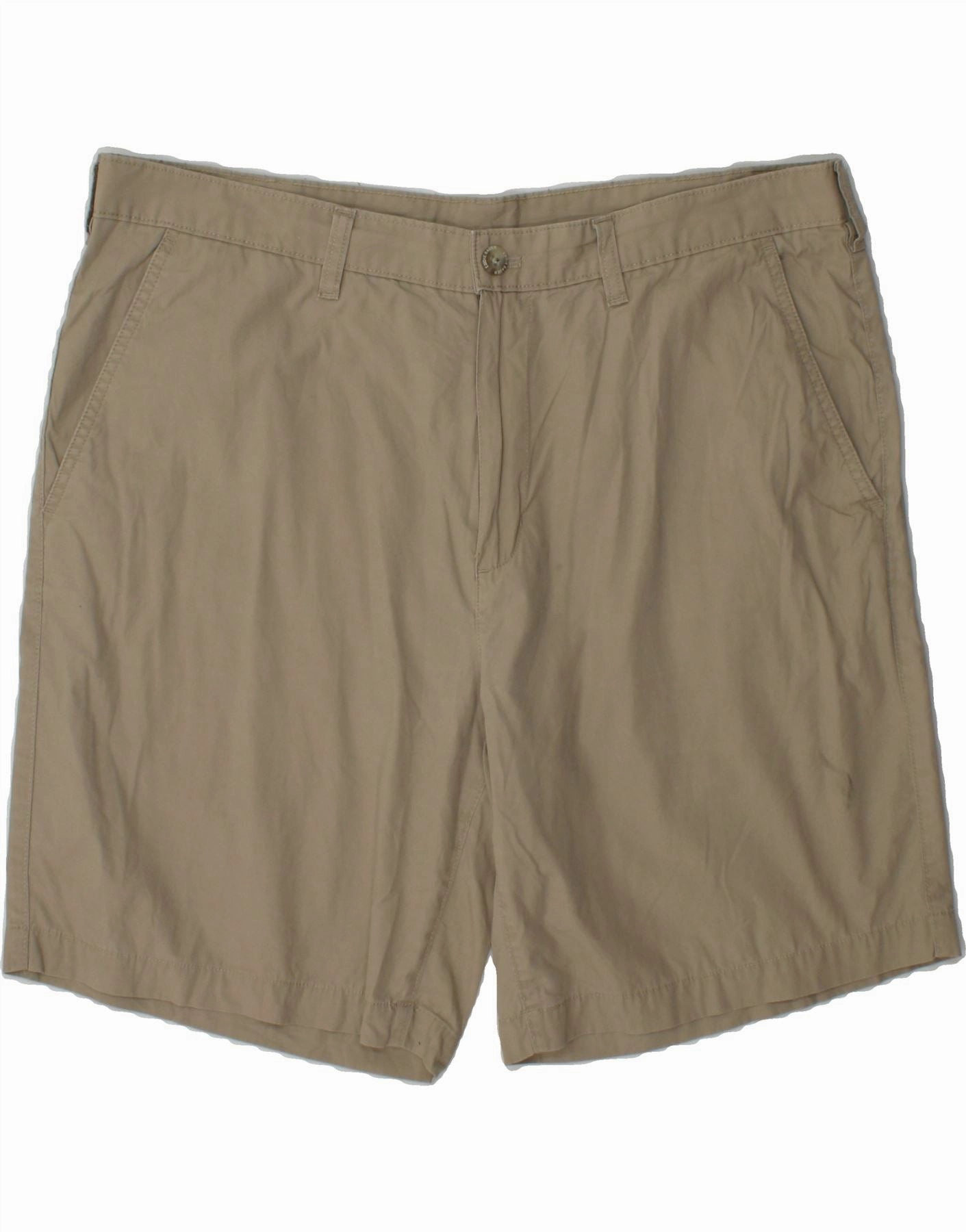 EDDIE BAUER Mens Chino Shorts XL W38  Beige Cotton Four Way Stretch Fabric Mood Casual