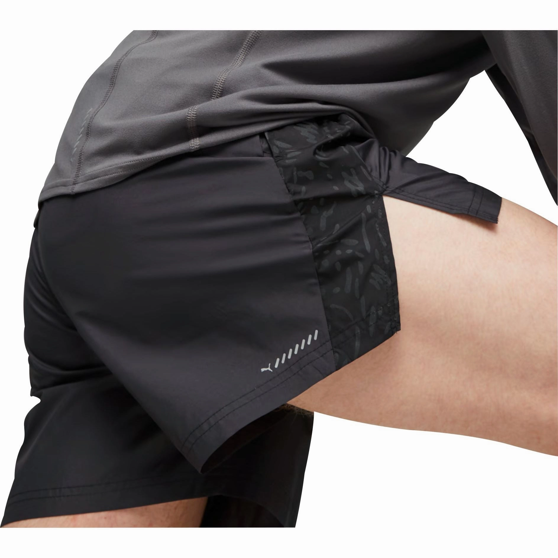 hypoallergenic material Puma Run 5 Inch Mens Running Shorts - Black