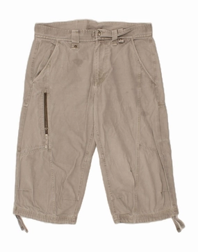 mesh ventilation ARMANI EXCHANGE Mens Cargo Bermuda Shorts W32 Medium Grey Cotton