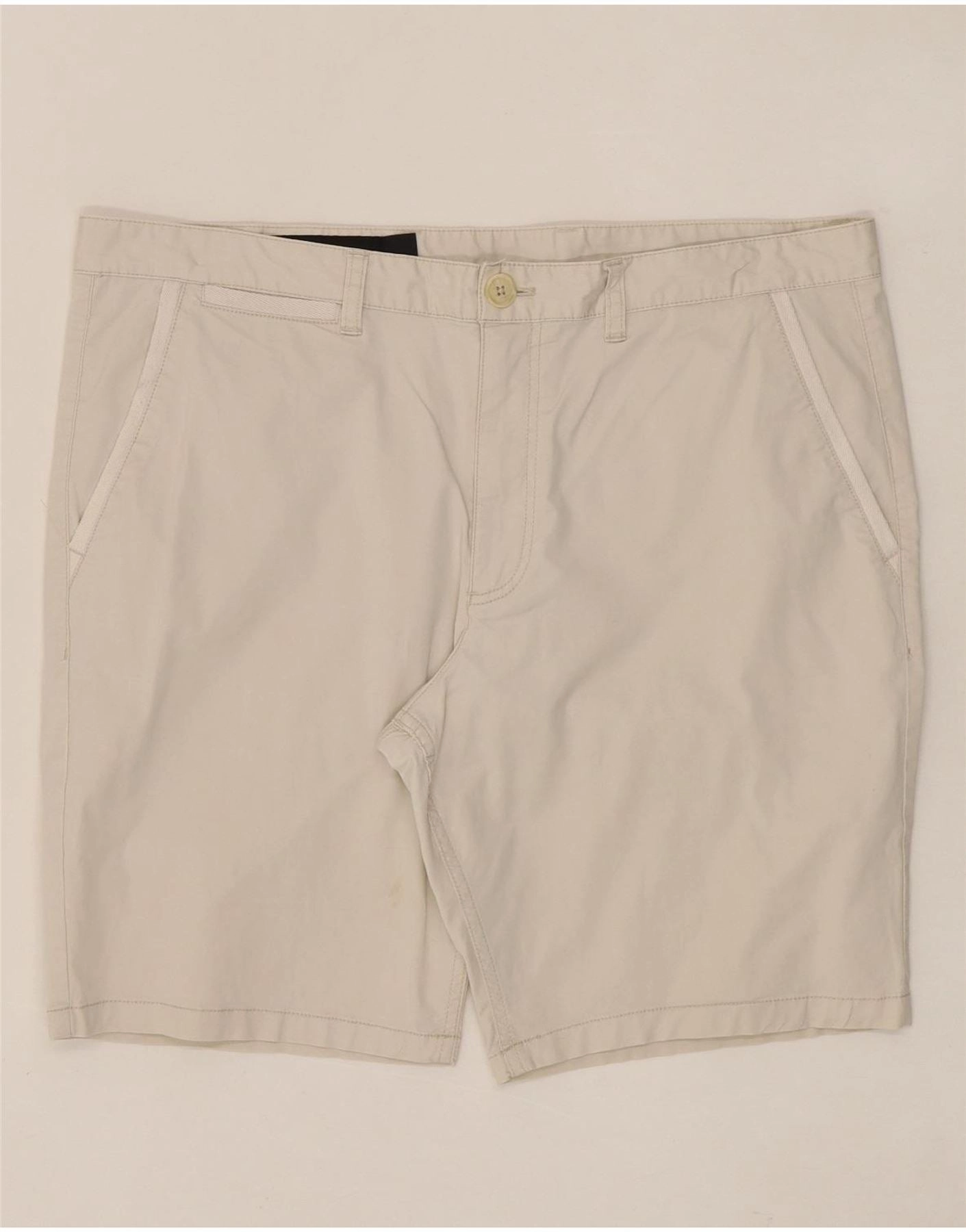 ARMANI Mens Chino Shorts W38 XL Off White Cotton cardigan