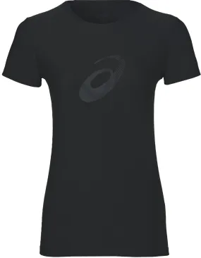 Asics Graphic Short Sleeve Womens Running Top - Black Chill Vibe