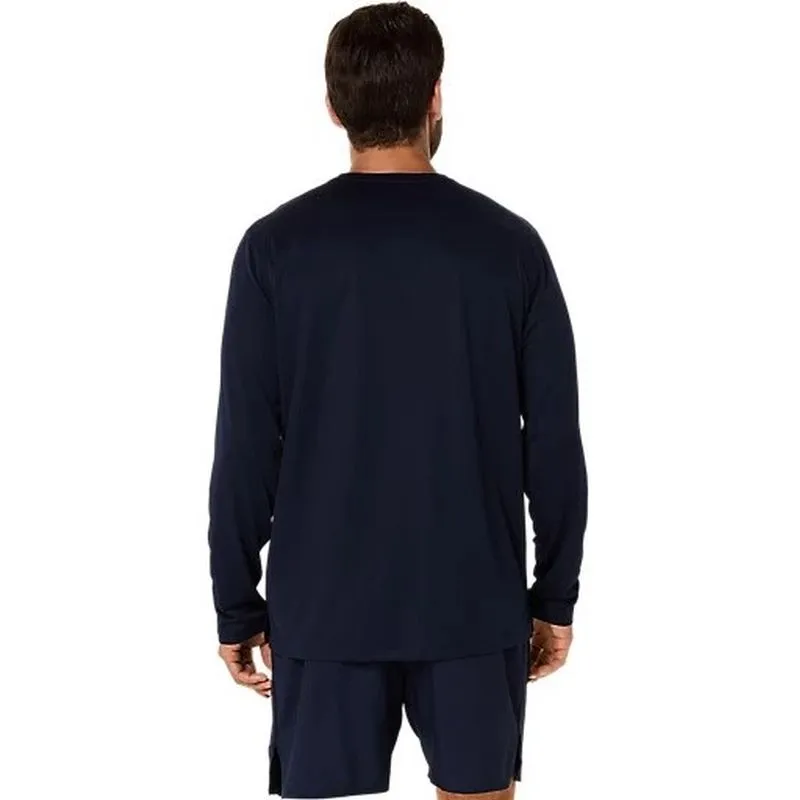 Sun Protection ASICS Mens Silver Long Sleeve Running Tee