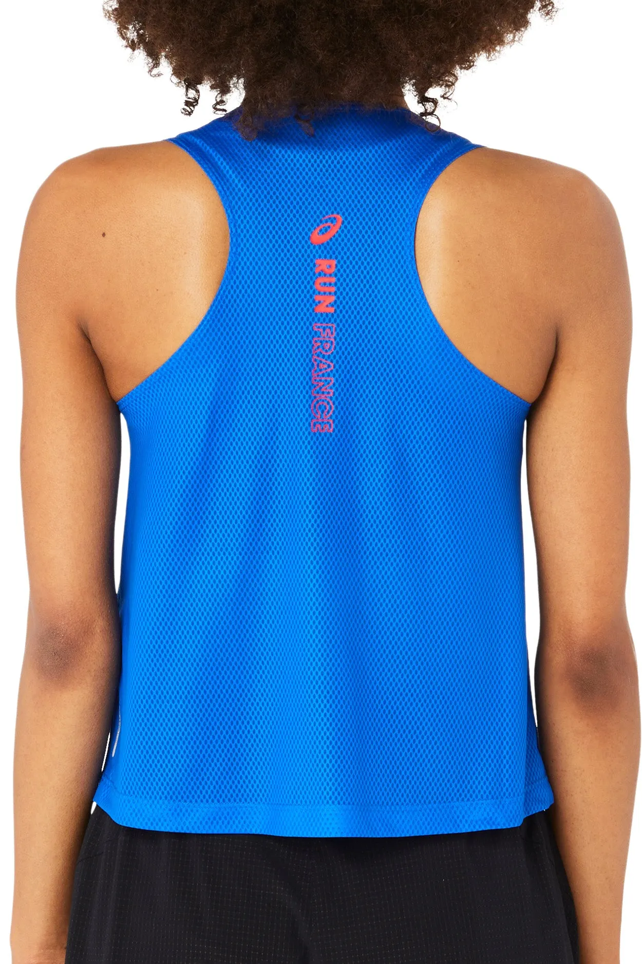 Layered Shoulder Design Everyday Chic Asics Nation Womens Running Vest Tank Top - Blue