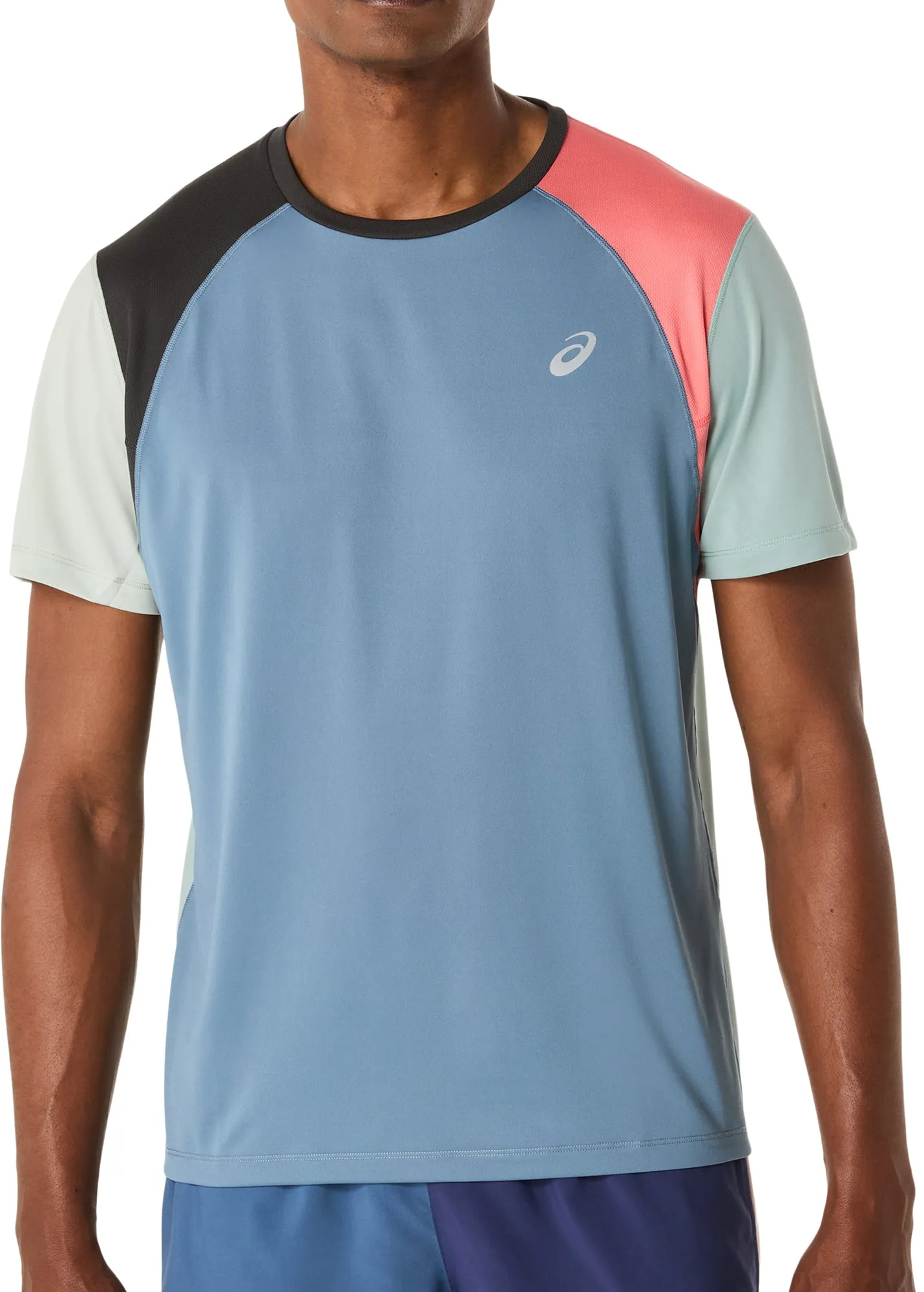 Asics Shikisai Short Sleeve Mens Running Top - Blue Sporty Fashion
