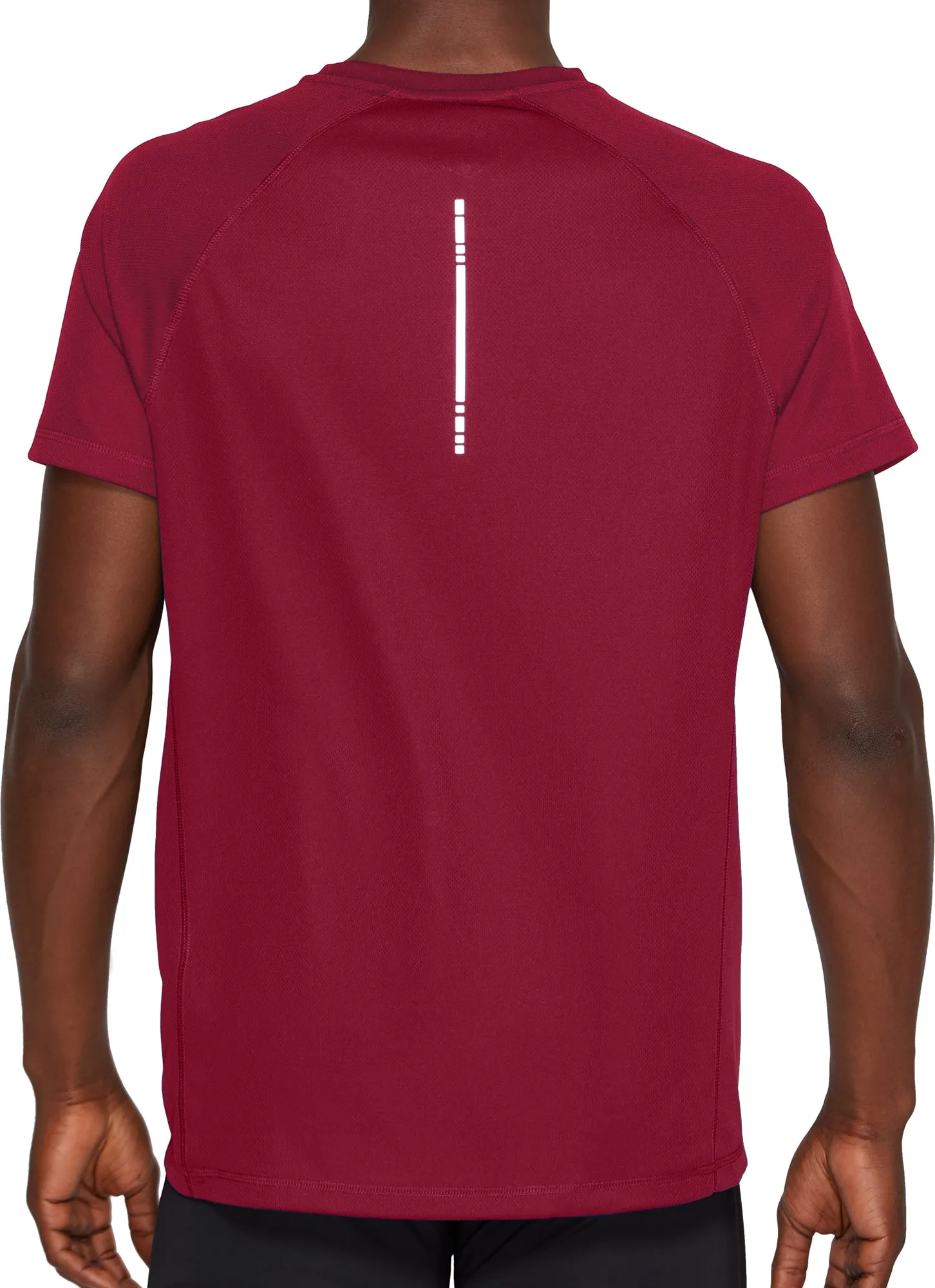 Asics Sport Short Sleeve Mens Running Top - Red No Fade Technology Soft Material