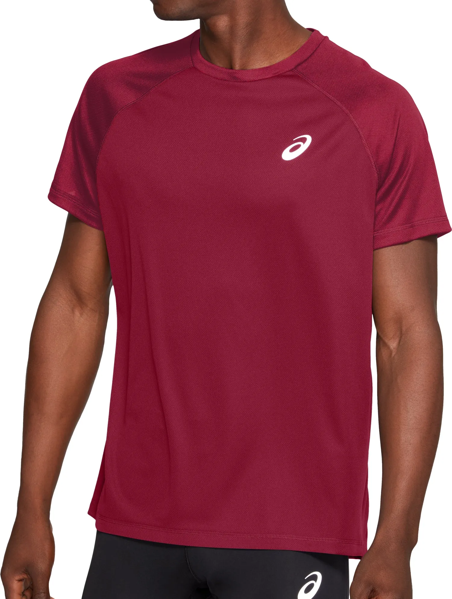 Asics Sport Short Sleeve Mens Running Top - Red Seasonal Must-Have