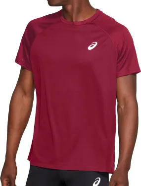 Asics Sport Short Sleeve Mens Running Top - Red Seasonal Must-Have