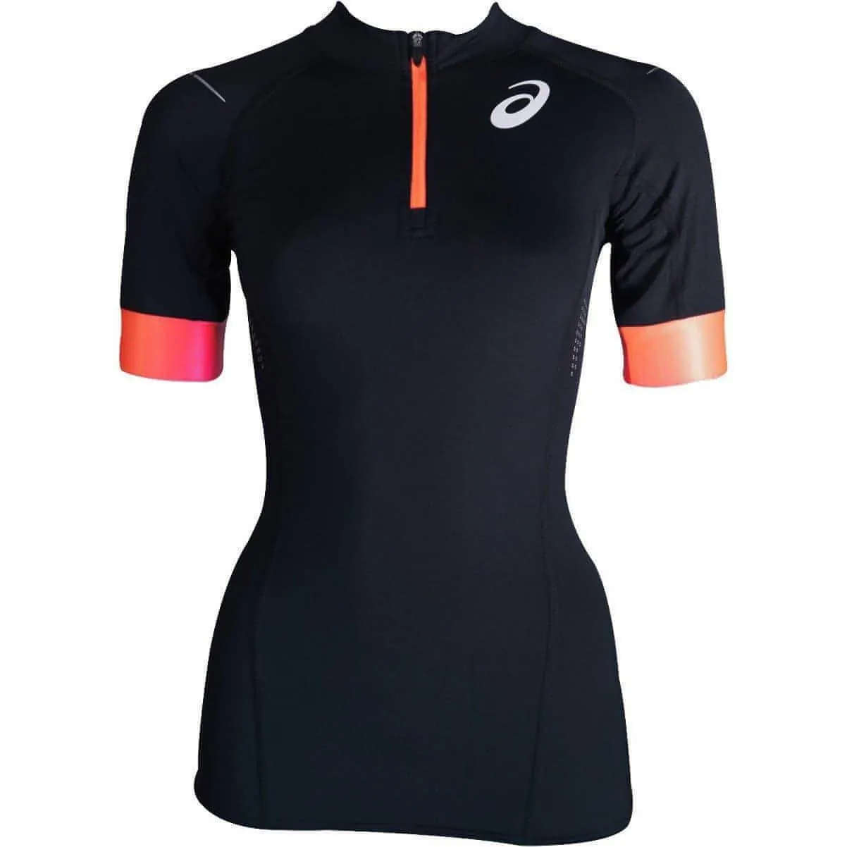 Asics Top Impact Half Zip Short Sleeve Womens Running Top - Black SlimFitDesign