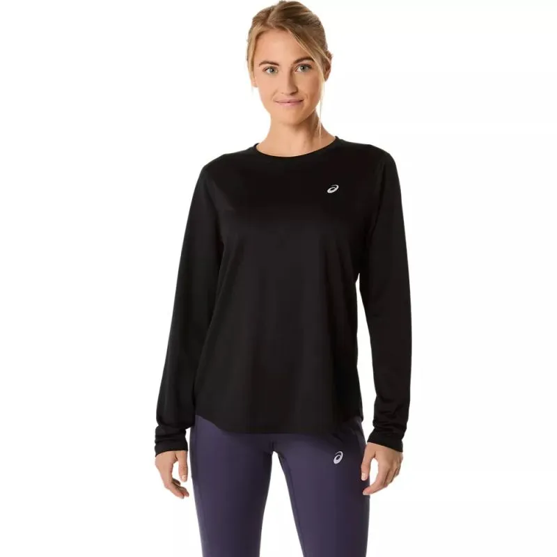 ASICS Womens Silver Long Sleeve Running Tee Anti Static Fabric Trendy Wearable