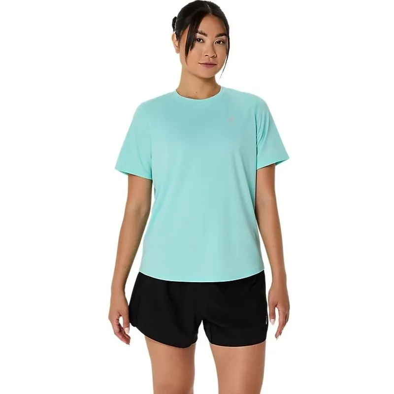 ASICS Womens Silver SS Running Top Basic Layering Perfect for Vacation